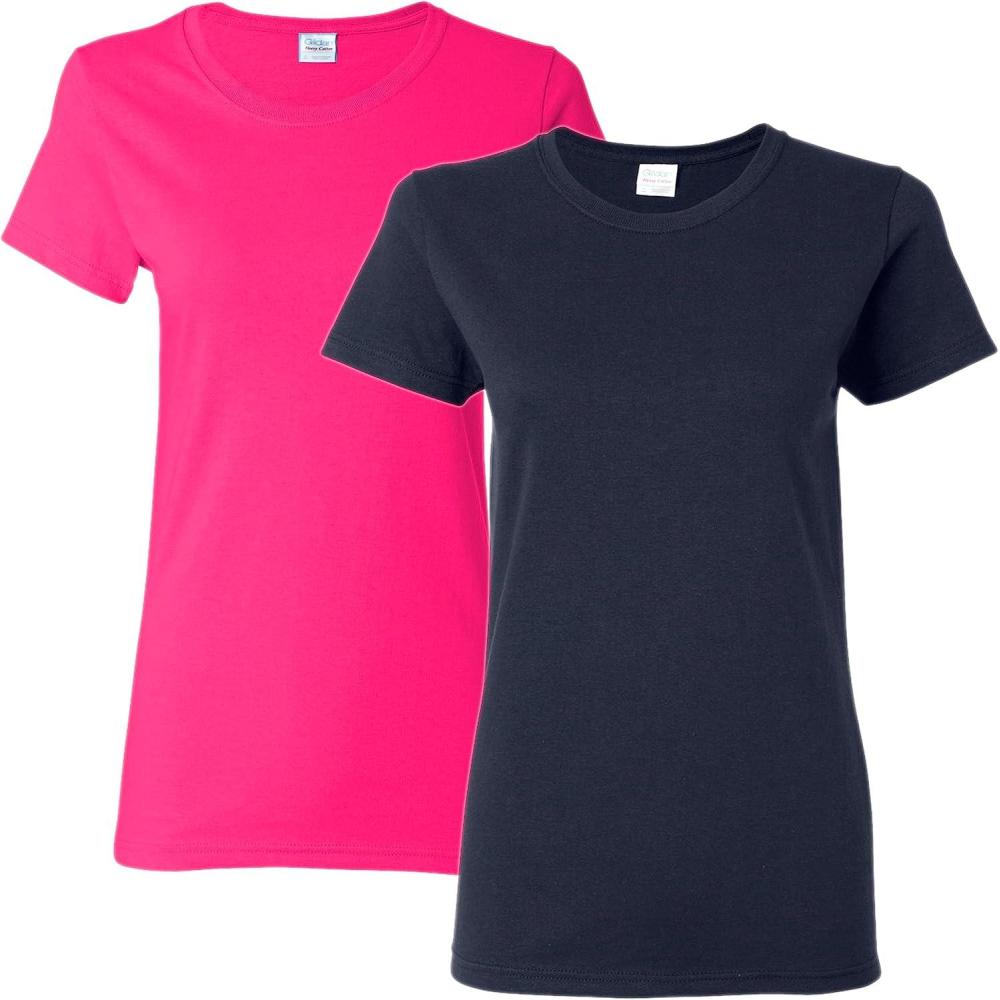 imageGildan Womens Heavy Cotton TShirt Style G5000L 2PackNavyheliconia