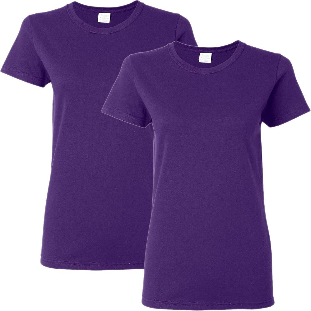 imageGildan Womens Heavy Cotton TShirt Style G5000L 2PackPurple