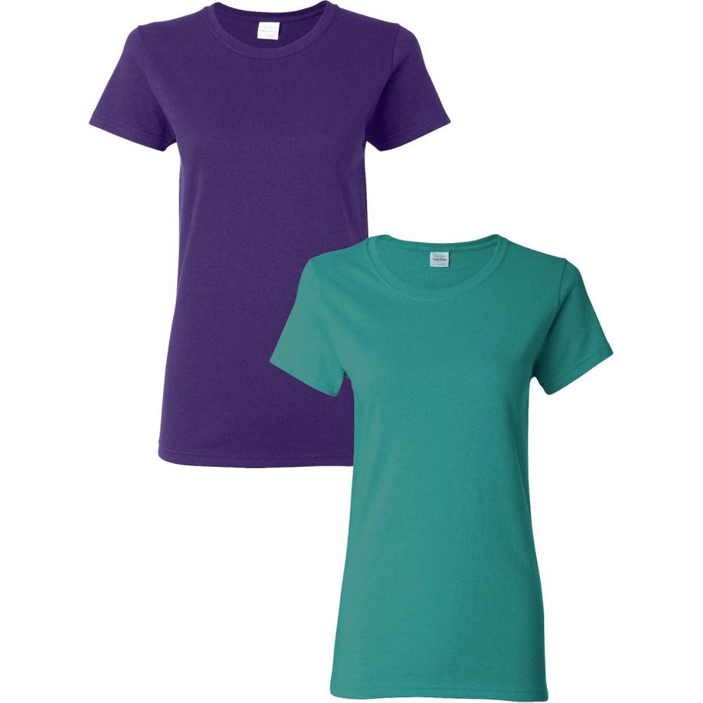 imageGildan Womens Heavy Cotton TShirt Style G5000L 2PackPurpleTropical