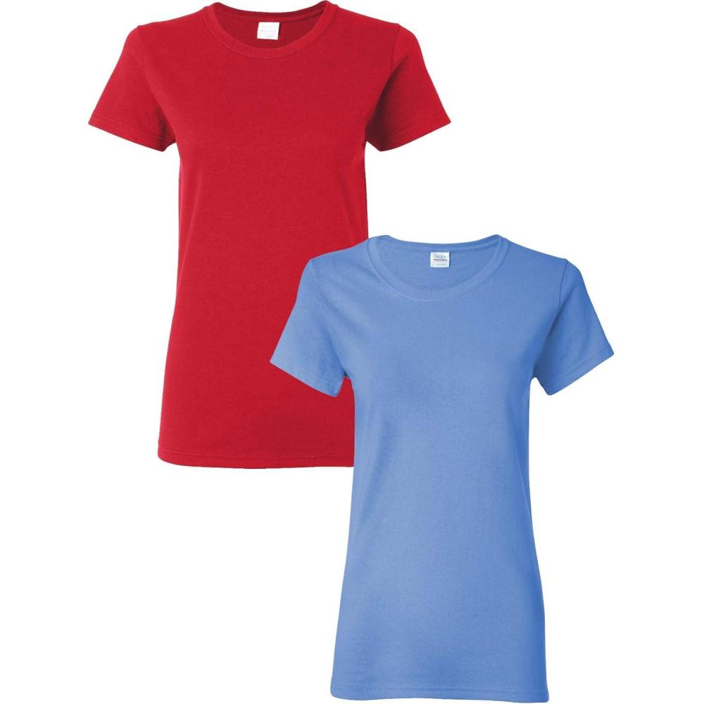 imageGildan Womens Heavy Cotton TShirt Style G5000L 2PackRedCarolina