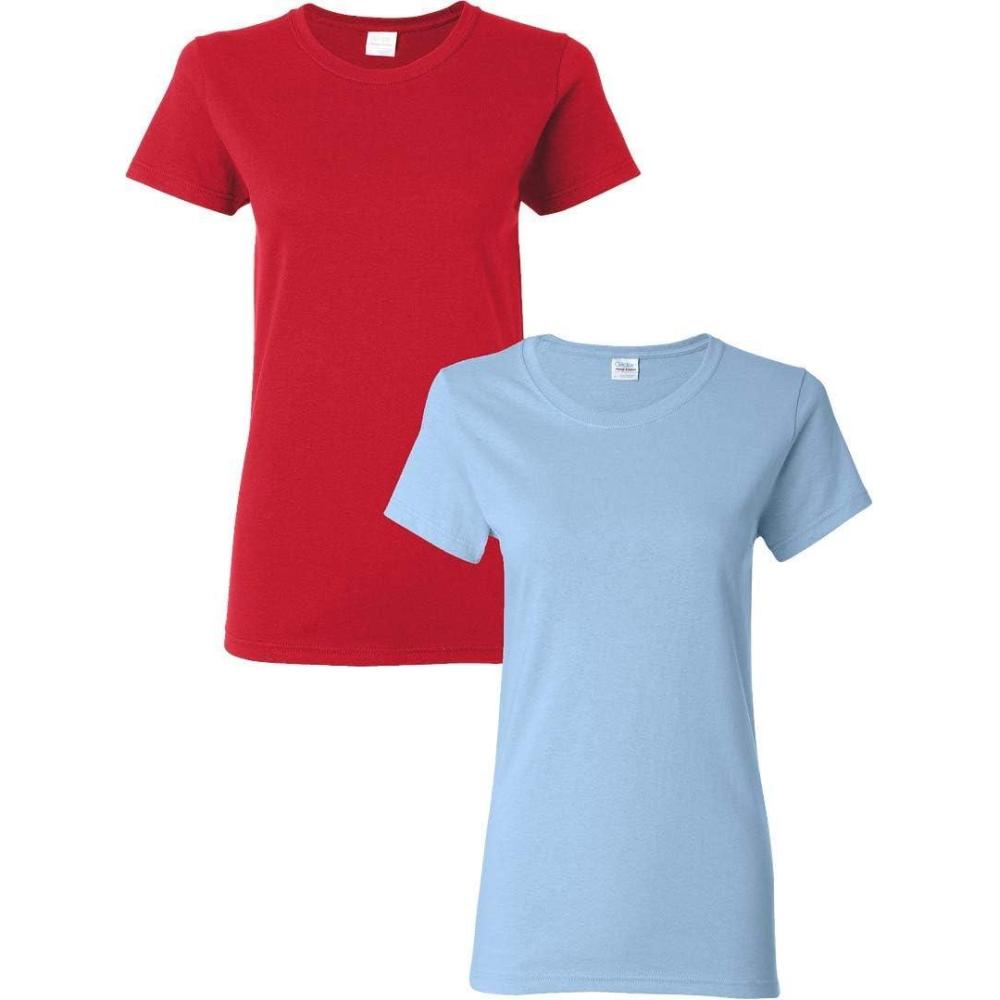 imageGildan Womens Heavy Cotton TShirt Style G5000L 2PackRedLightblue