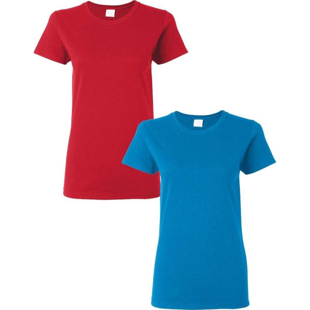 imageGildan Womens Heavy Cotton TShirt Style G5000L 2PackRedSapphire