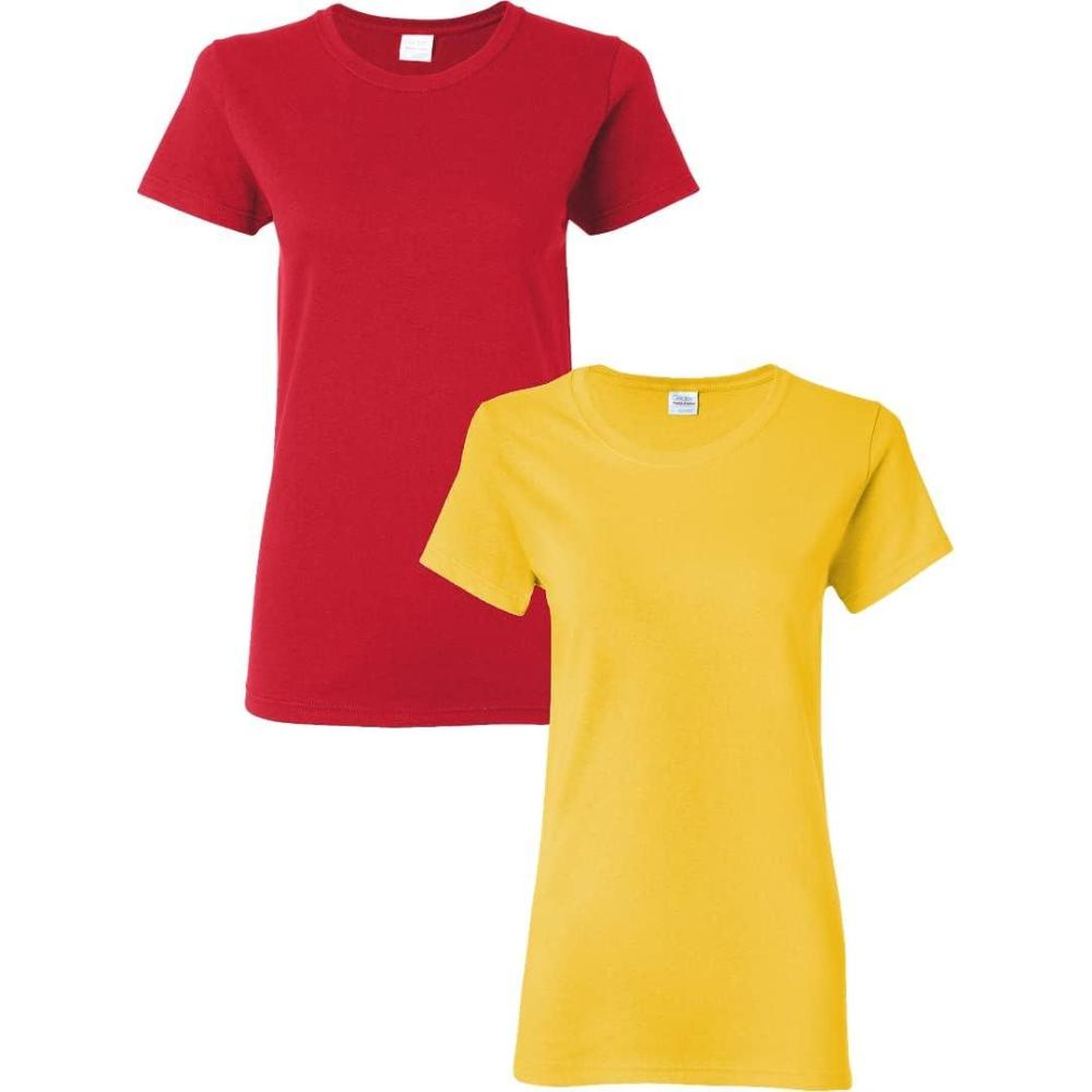 imageGildan Womens Heavy Cotton TShirt Style G5000L 2PackReddaisy
