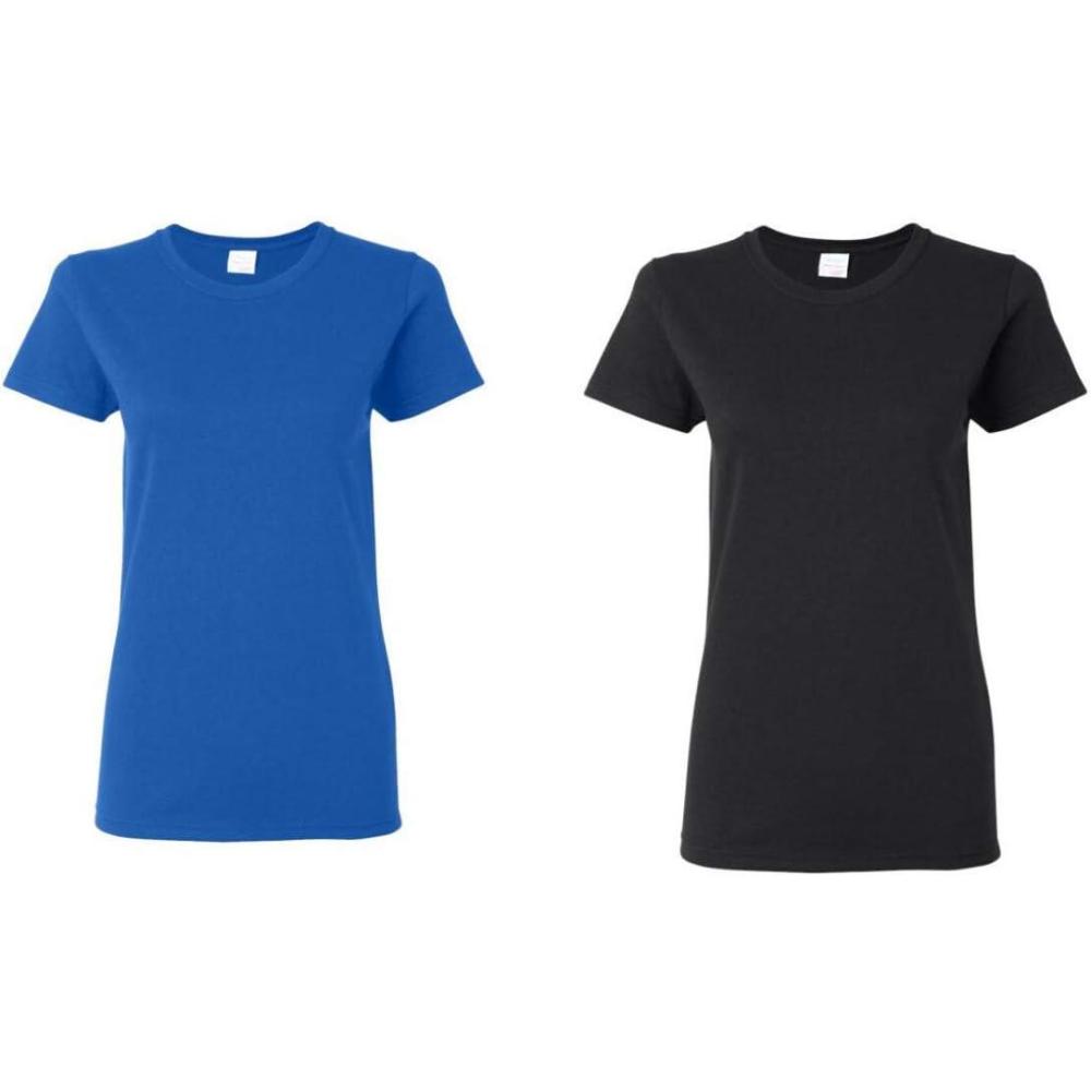 imageGildan Womens Heavy Cotton TShirt Style G5000L 2PackRoyalBlack