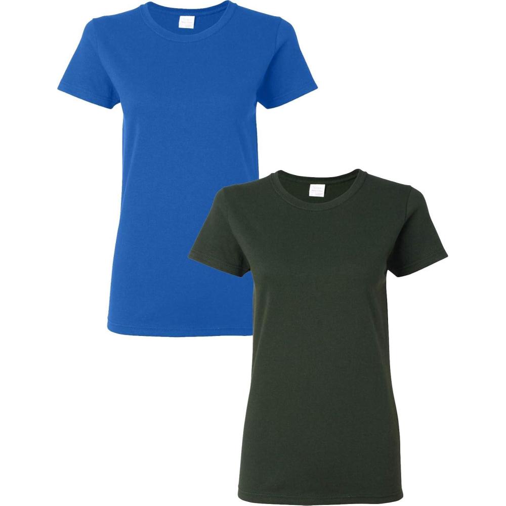imageGildan Womens Heavy Cotton TShirt Style G5000L 2PackRoyalForestgreen