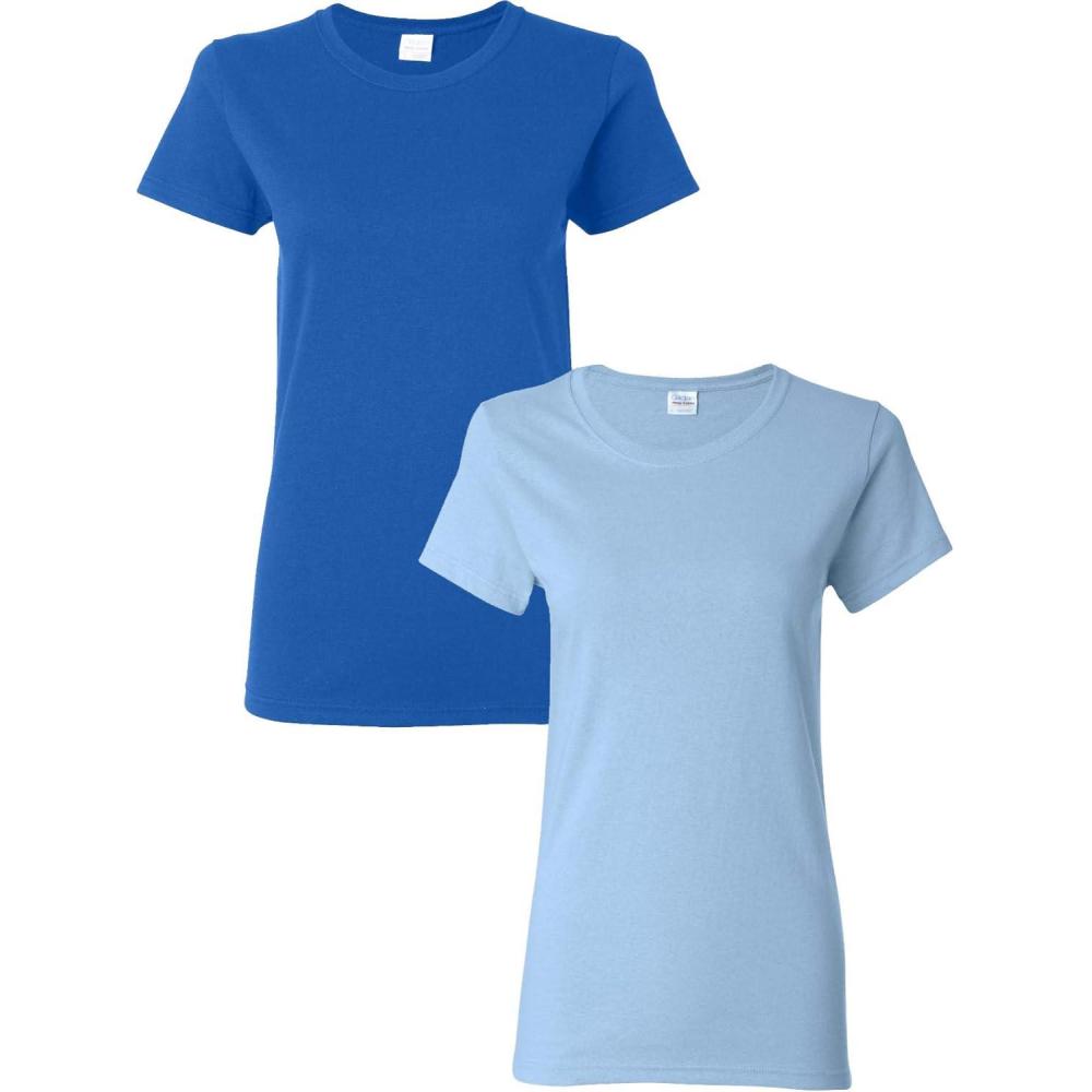 imageGildan Womens Heavy Cotton TShirt Style G5000L 2PackRoyalLightblue