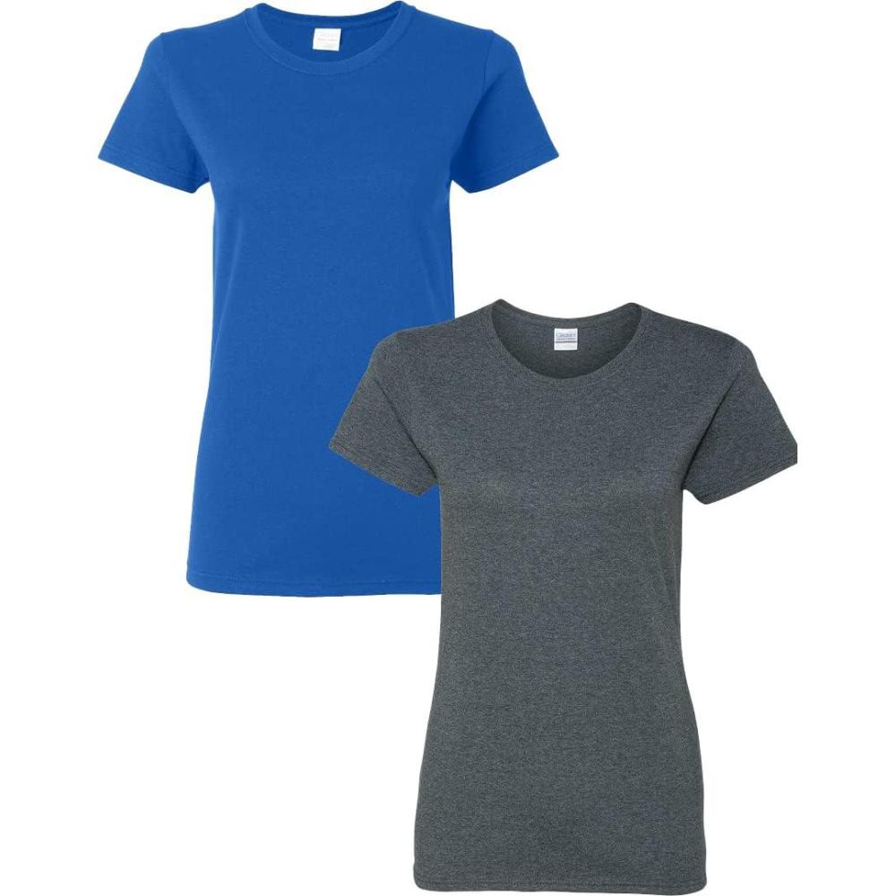 imageGildan Womens Heavy Cotton TShirt Style G5000L 2PackRoyaldarkheather