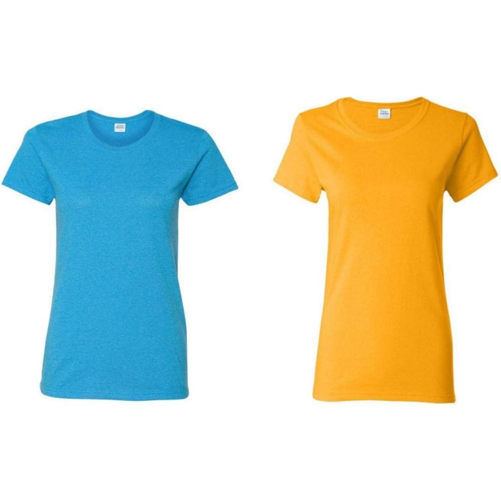 imageGildan Womens Heavy Cotton TShirt Style G5000L 2PackSapphireGold