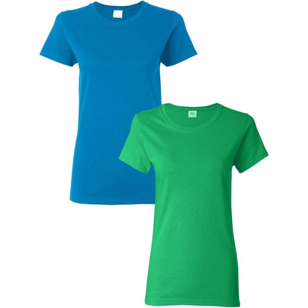 imageGildan Womens Heavy Cotton TShirt Style G5000L 2PackSapphireirishgreen