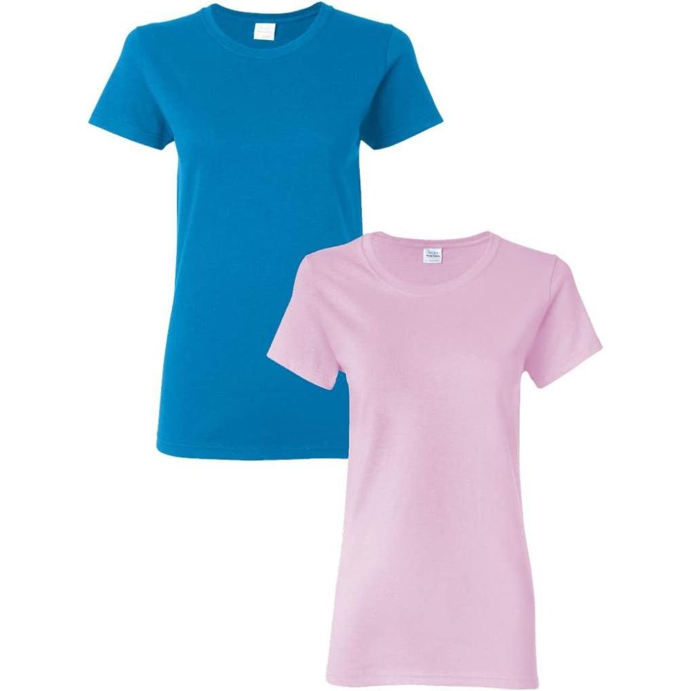 imageGildan Womens Heavy Cotton TShirt Style G5000L 2PackSapphirelightpink