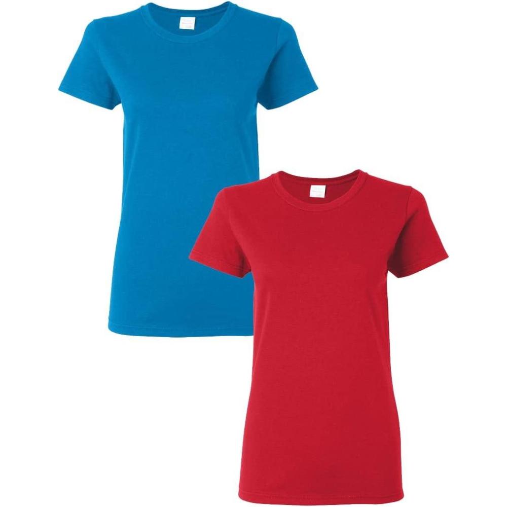 imageGildan Womens Heavy Cotton TShirt Style G5000L 2PackSapphirered