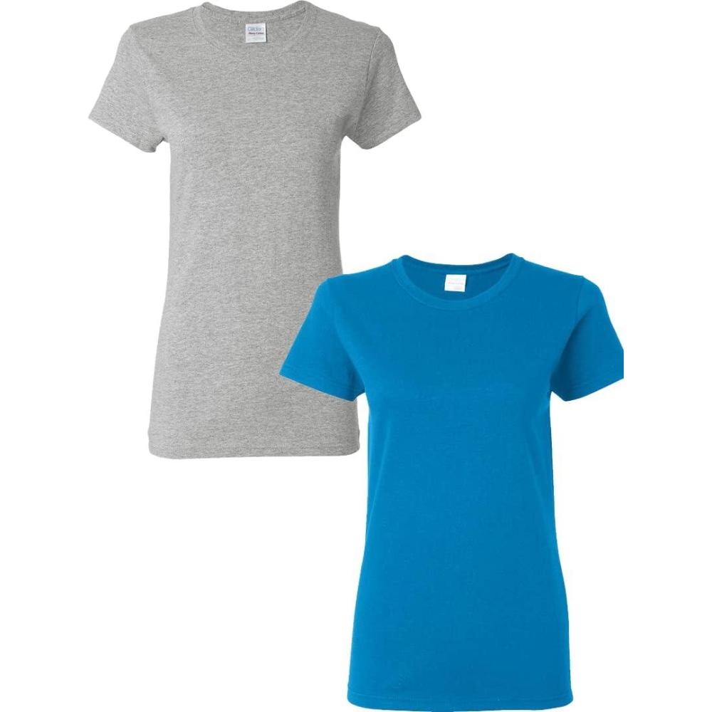 imageGildan Womens Heavy Cotton TShirt Style G5000L 2PackSportgreysapphire