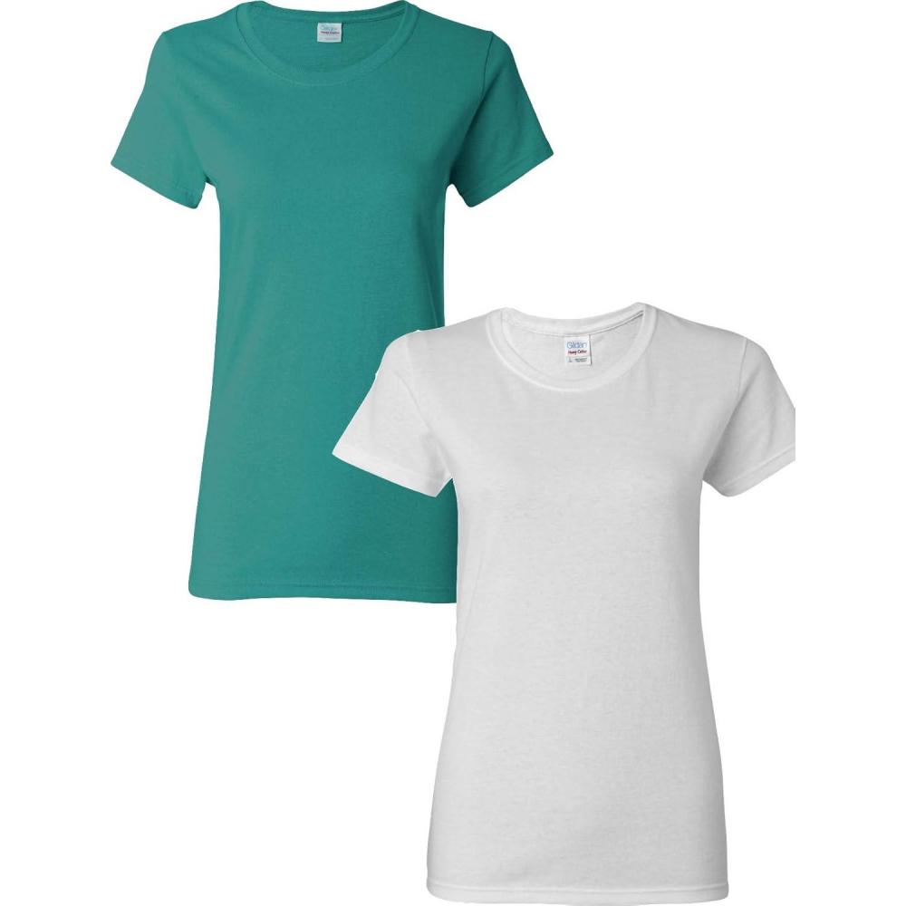 imageGildan Womens Heavy Cotton TShirt Style G5000L 2PackTropicalWhite