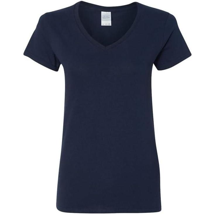 imageGildan Womens Heavy Cotton VNeck TShirt 2PackBlue