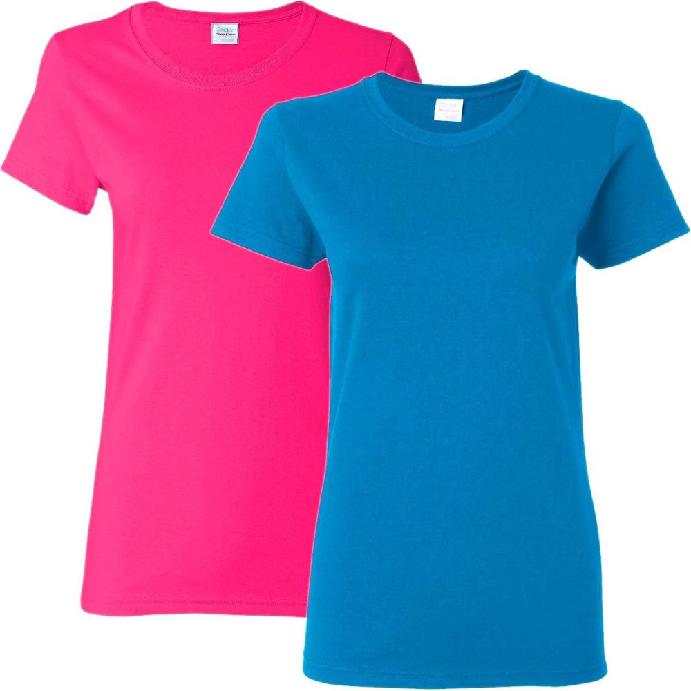 imageGildan Womens Softstyle Cotton TShirt Style G64000l Multipack1 Heliconia  1 Sapphire
