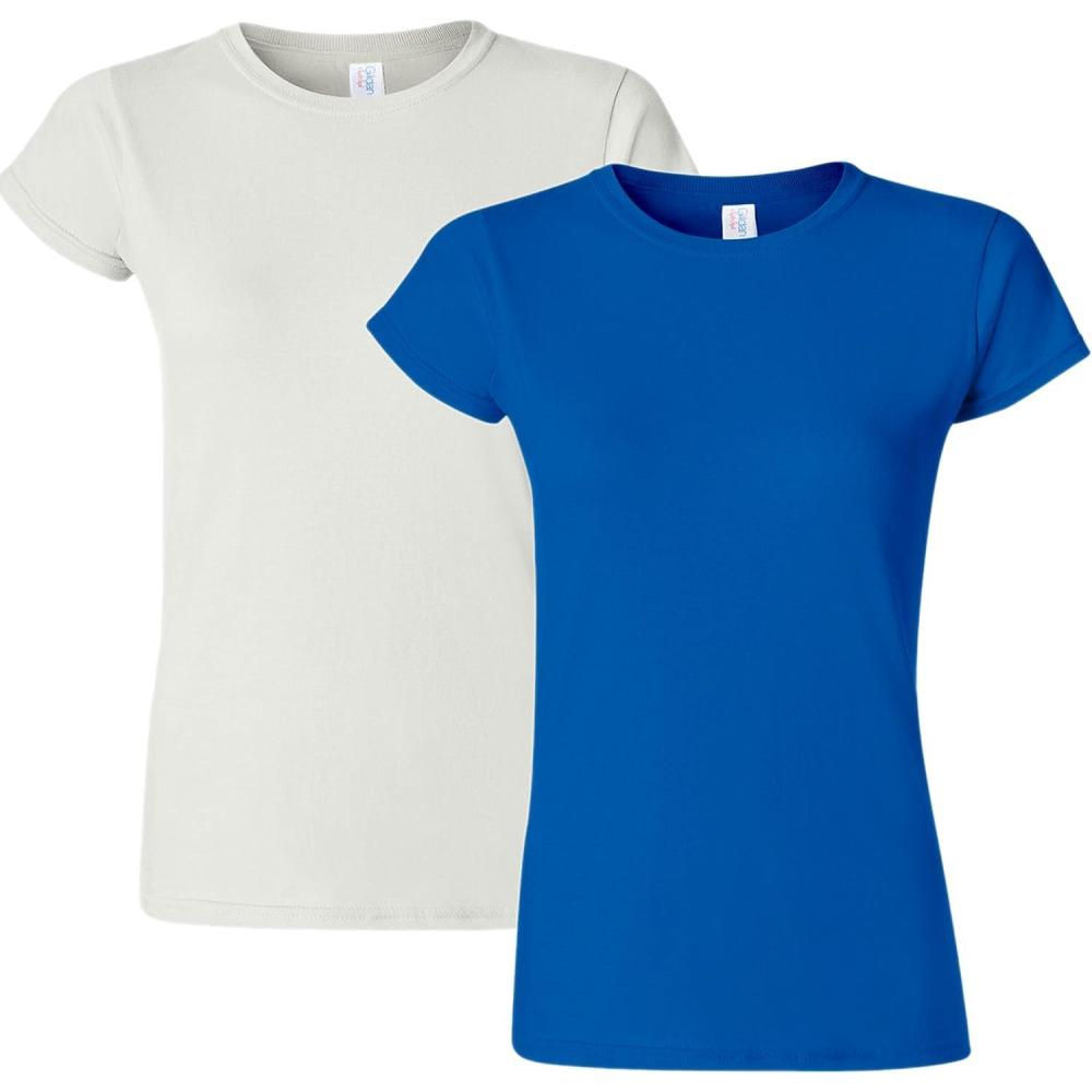 imageGildan Womens Softstyle Cotton TShirt Style G64000l MultipackAsh Grey