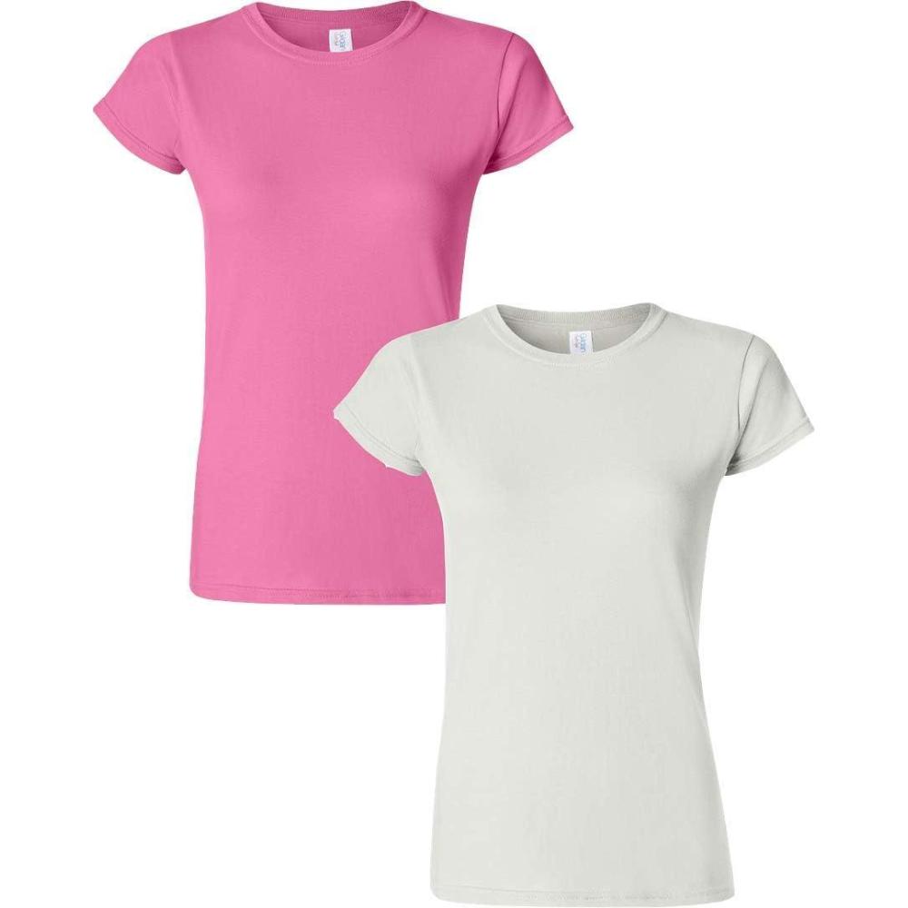 imageGildan Womens Softstyle Cotton TShirt Style G64000l MultipackAzaleawhite