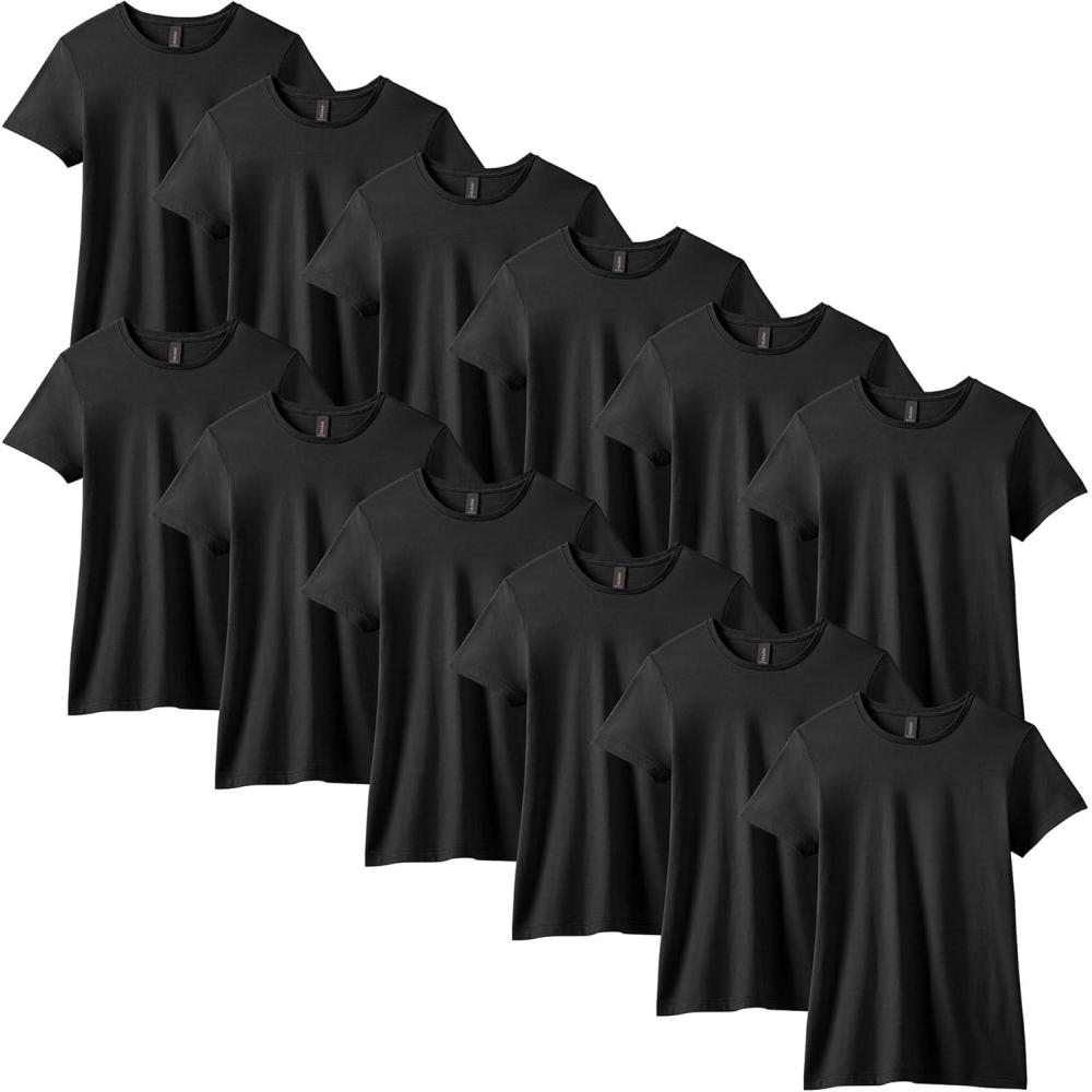 imageGildan Womens Softstyle Cotton TShirt Style G64000l MultipackBlack 12pack