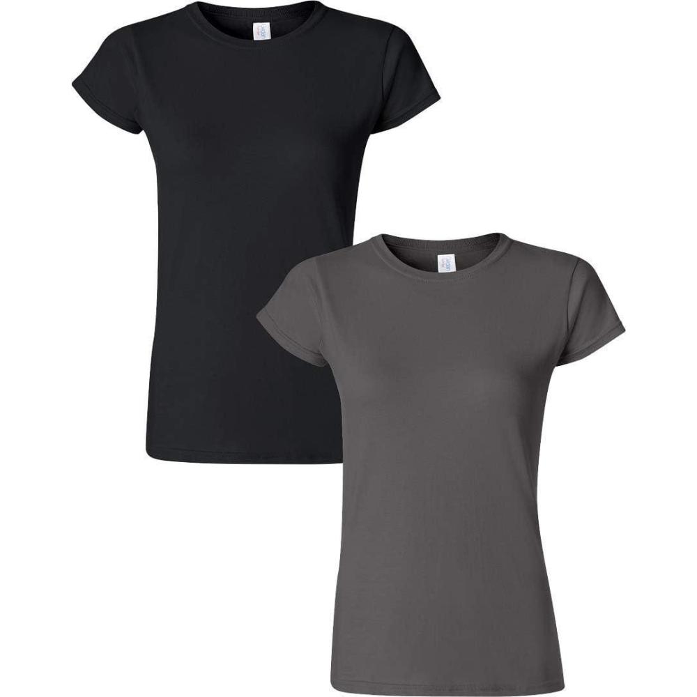 imageGildan Womens Softstyle Cotton TShirt Style G64000l MultipackBlackcharcoal