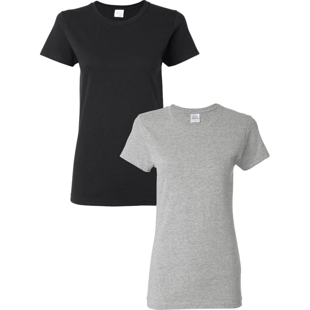 imageGildan Womens Softstyle Cotton TShirt Style G64000l MultipackBlacksportgrey