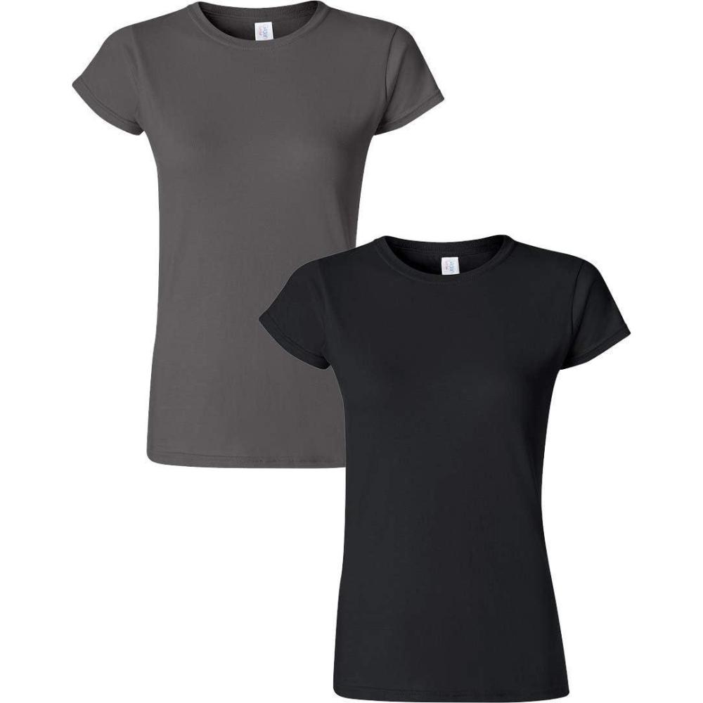 imageGildan Womens Softstyle Cotton TShirt Style G64000l MultipackCharcoalblack