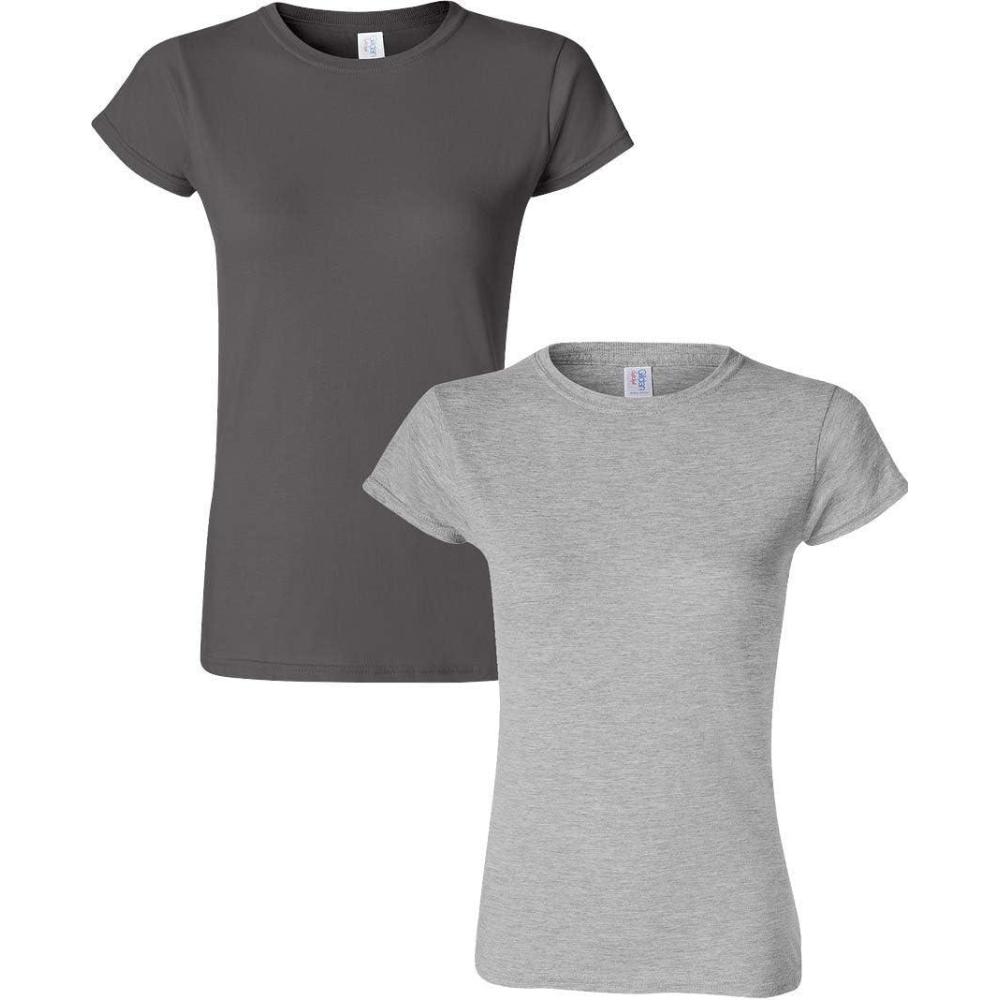 imageGildan Womens Softstyle Cotton TShirt Style G64000l MultipackCharcoalsportgray