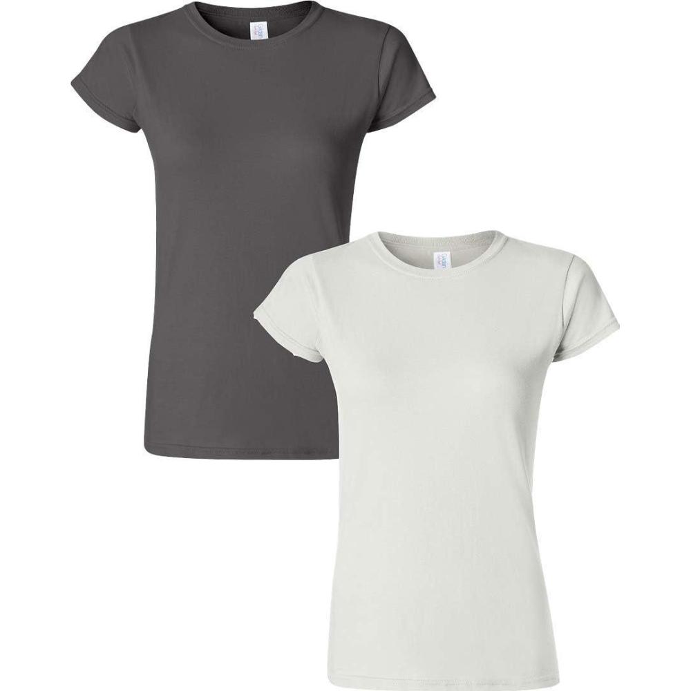 imageGildan Womens Softstyle Cotton TShirt Style G64000l MultipackCharcoalwhite