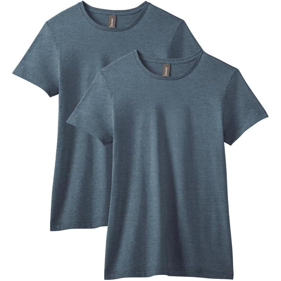 imageGildan Womens Softstyle Cotton TShirt Style G64000l MultipackDark Heather 2pack