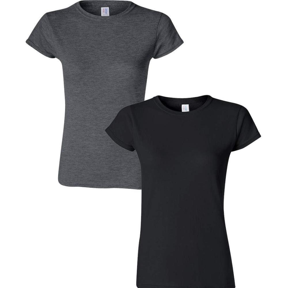 imageGildan Womens Softstyle Cotton TShirt Style G64000l MultipackDarkheatherblack