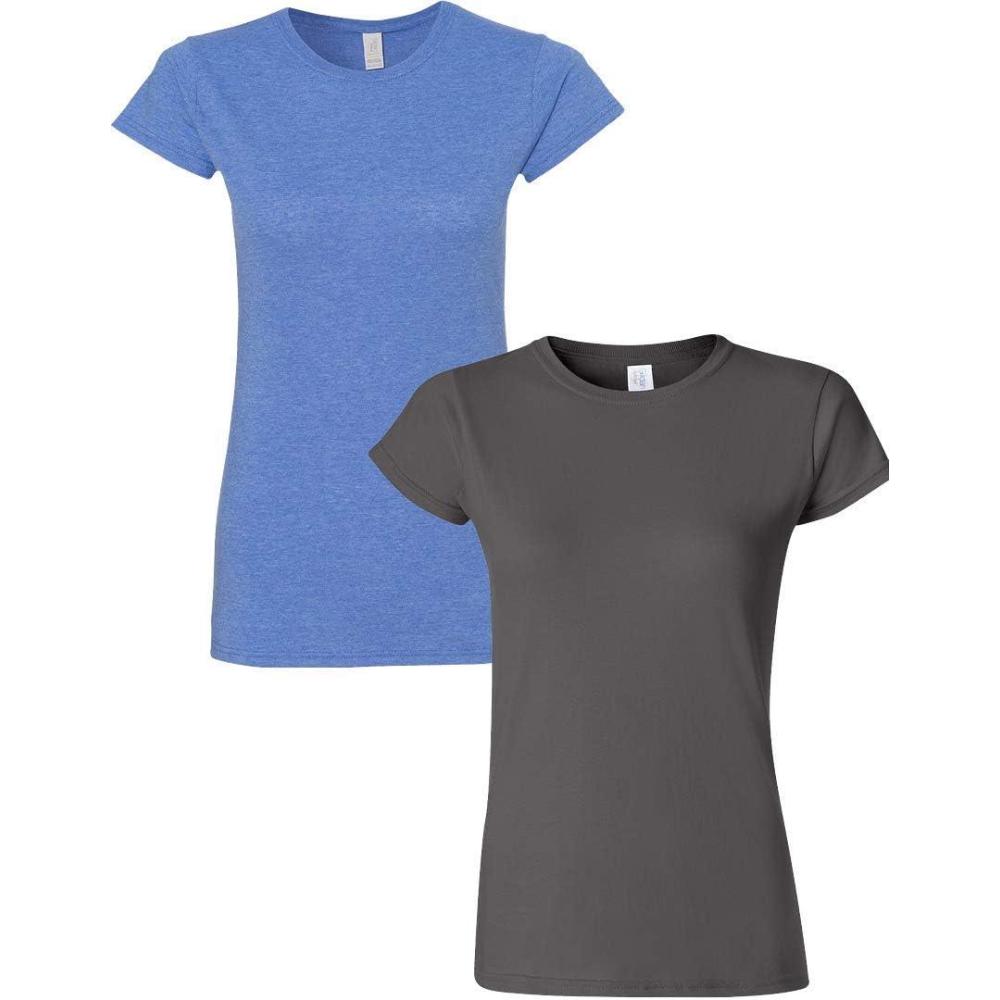 imageGildan Womens Softstyle Cotton TShirt Style G64000l MultipackHeatherroyalcharcoal