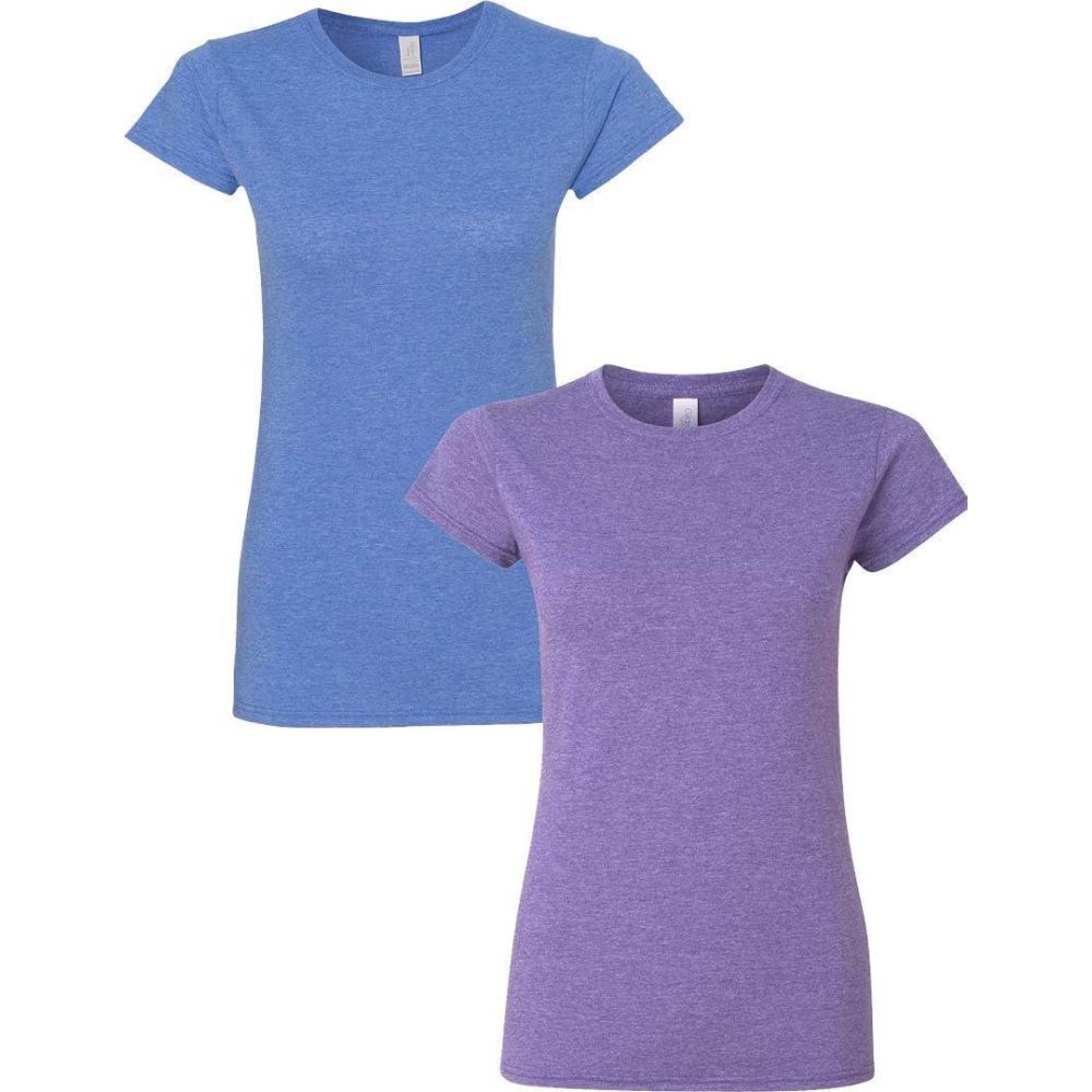 imageGildan Womens Softstyle Cotton TShirt Style G64000l MultipackHeatherroyalheatherpurple
