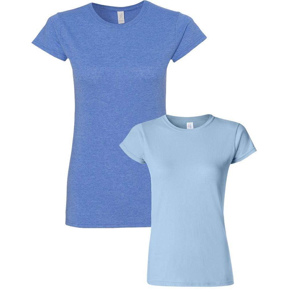 imageGildan Womens Softstyle Cotton TShirt Style G64000l MultipackHeatherroyallightblue