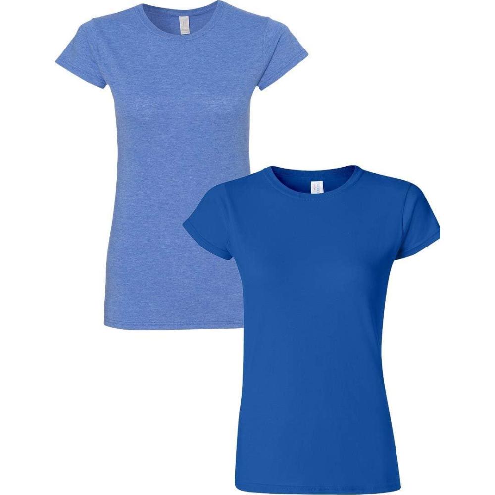 imageGildan Womens Softstyle Cotton TShirt Style G64000l MultipackHeatherroyalroyal