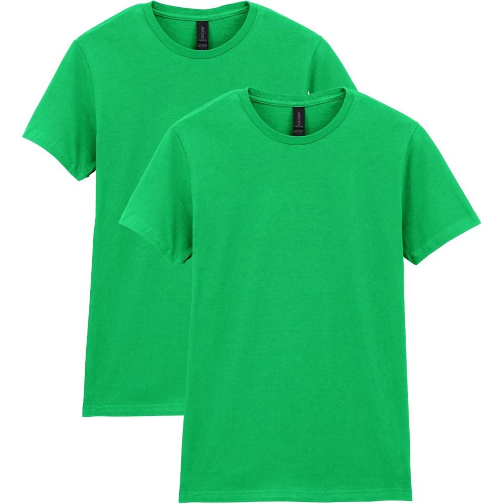 imageGildan Womens Softstyle Cotton TShirt Style G64000l MultipackIrish Green 2pack