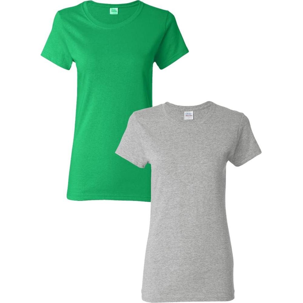 imageGildan Womens Softstyle Cotton TShirt Style G64000l MultipackIrishgreensportgrey