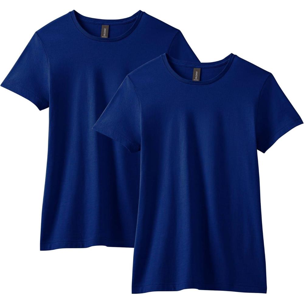 imageGildan Womens Softstyle Cotton TShirt Style G64000l MultipackNavy 2pack
