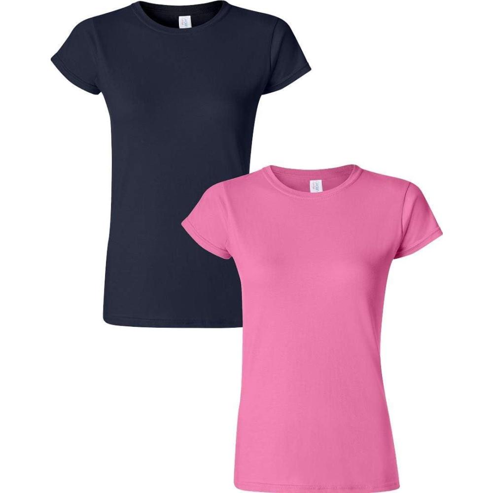 imageGildan Womens Softstyle Cotton TShirt Style G64000l MultipackNavyazalea
