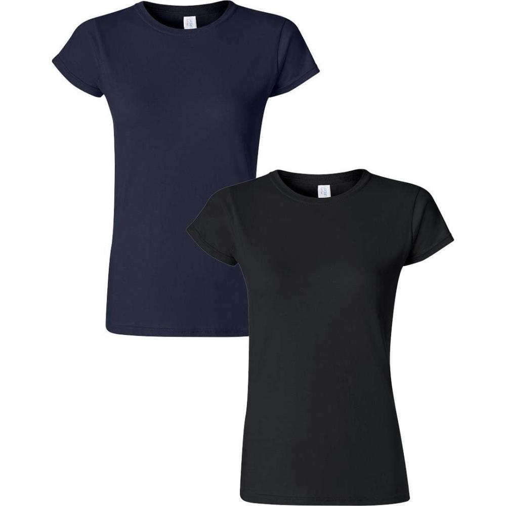 imageGildan Womens Softstyle Cotton TShirt Style G64000l MultipackNavyblack