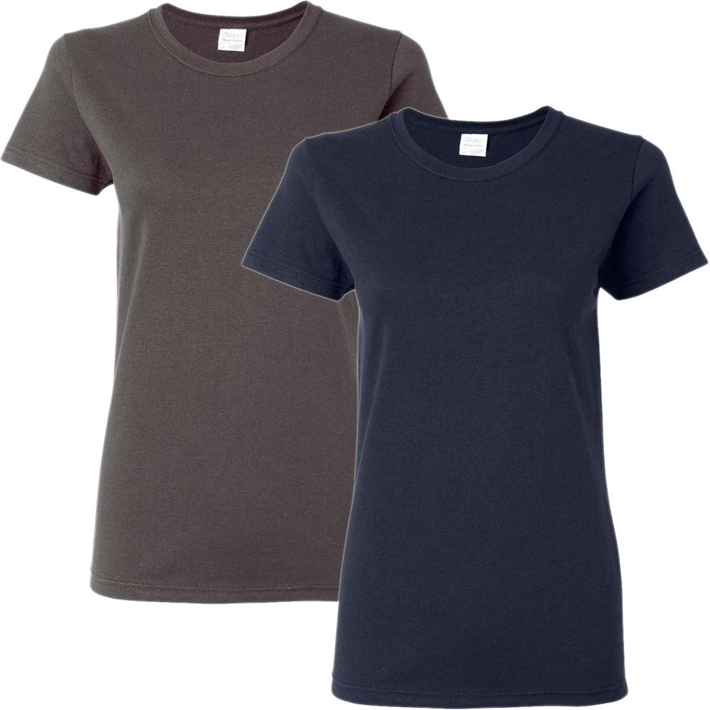 imageGildan Womens Softstyle Cotton TShirt Style G64000l MultipackNavycharcoal