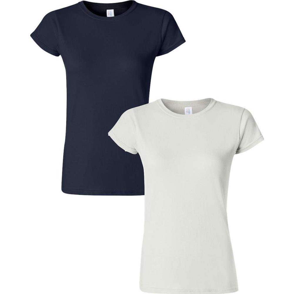 imageGildan Womens Softstyle Cotton TShirt Style G64000l MultipackNavywhite