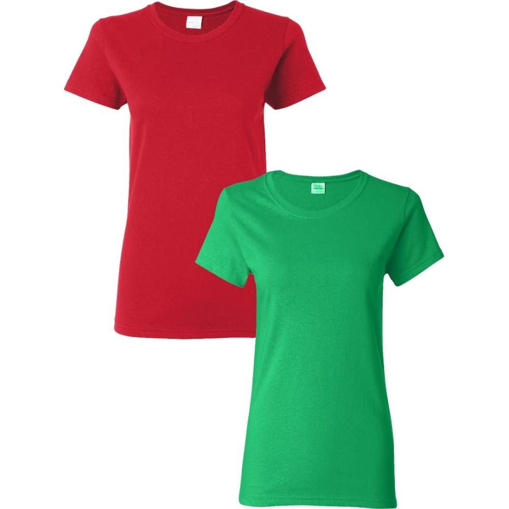 imageGildan Womens Softstyle Cotton TShirt Style G64000l MultipackRedirishgreen