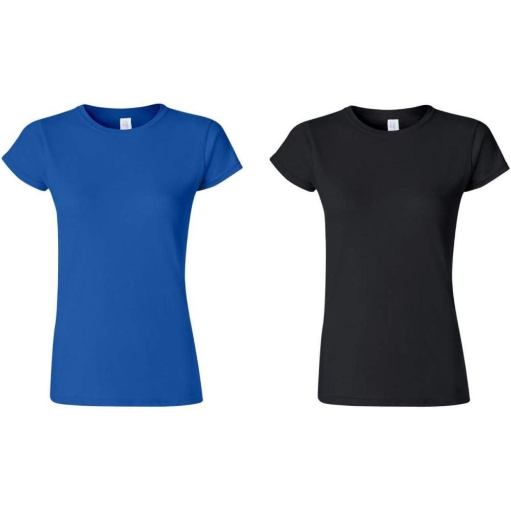 imageGildan Womens Softstyle Cotton TShirt Style G64000l MultipackRoyalBlack