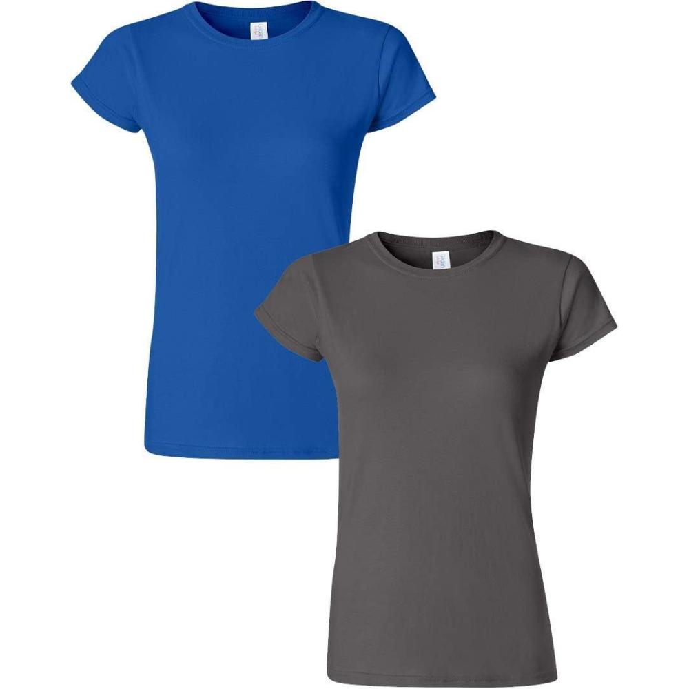 imageGildan Womens Softstyle Cotton TShirt Style G64000l MultipackRoyalcharcoal