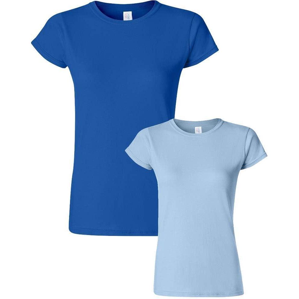 imageGildan Womens Softstyle Cotton TShirt Style G64000l MultipackRoyallightblue