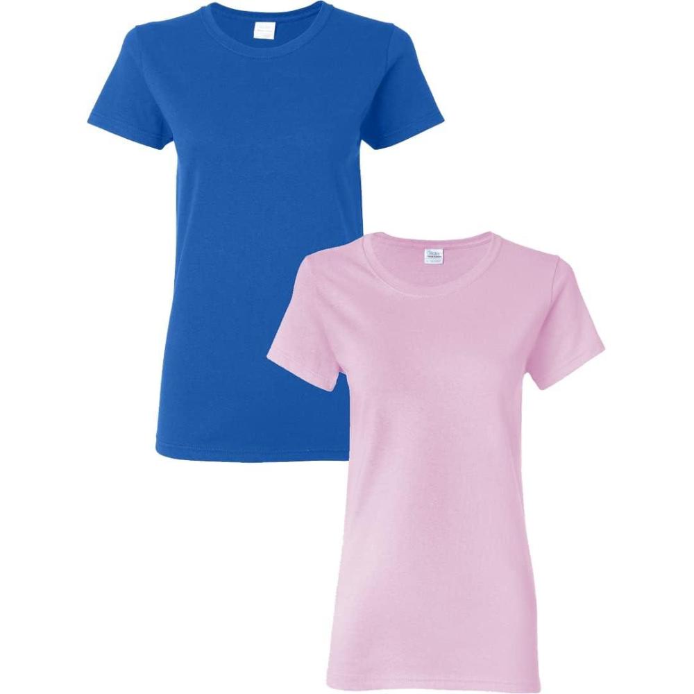 imageGildan Womens Softstyle Cotton TShirt Style G64000l MultipackRoyallightpink