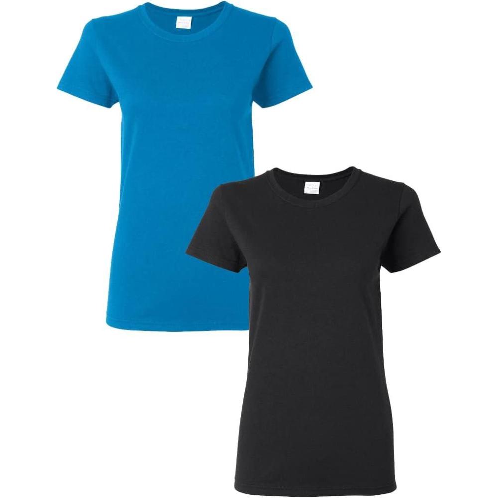imageGildan Womens Softstyle Cotton TShirt Style G64000l MultipackSapphireblack