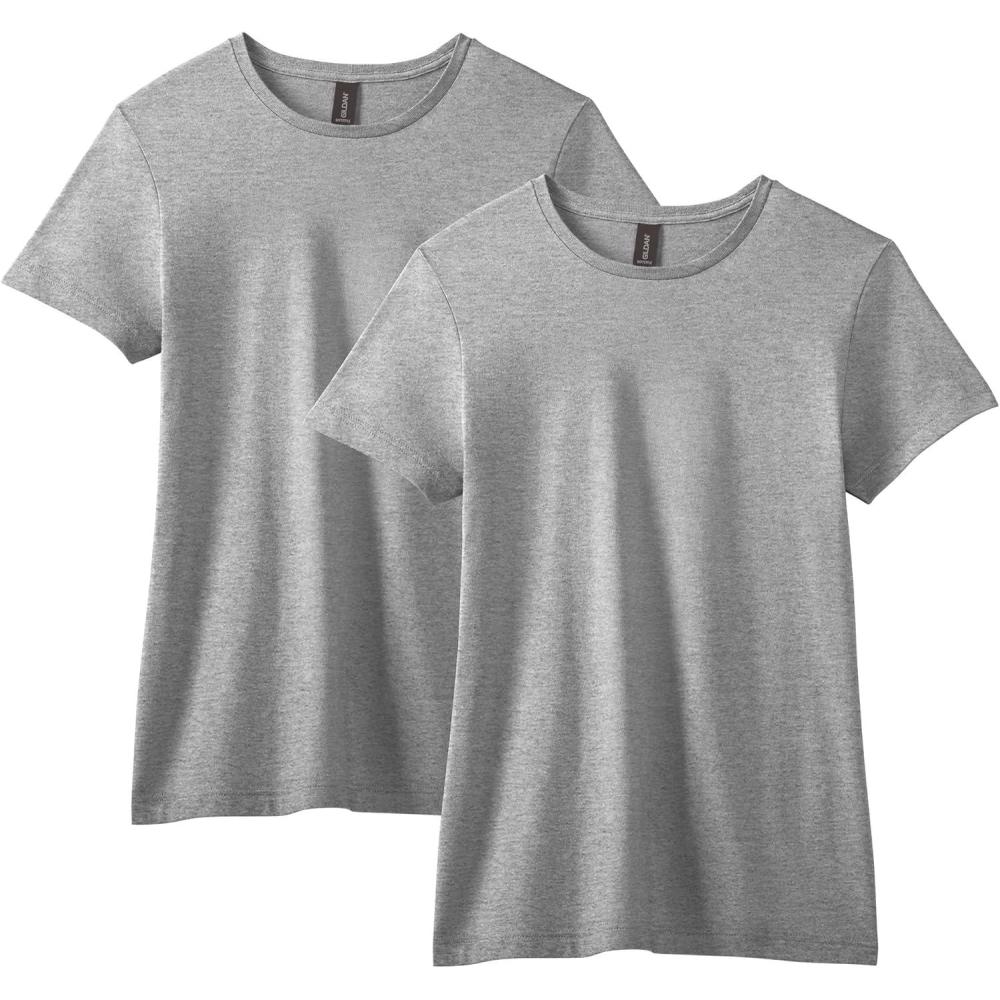 imageGildan Womens Softstyle Cotton TShirt Style G64000l MultipackSport Grey 2pack