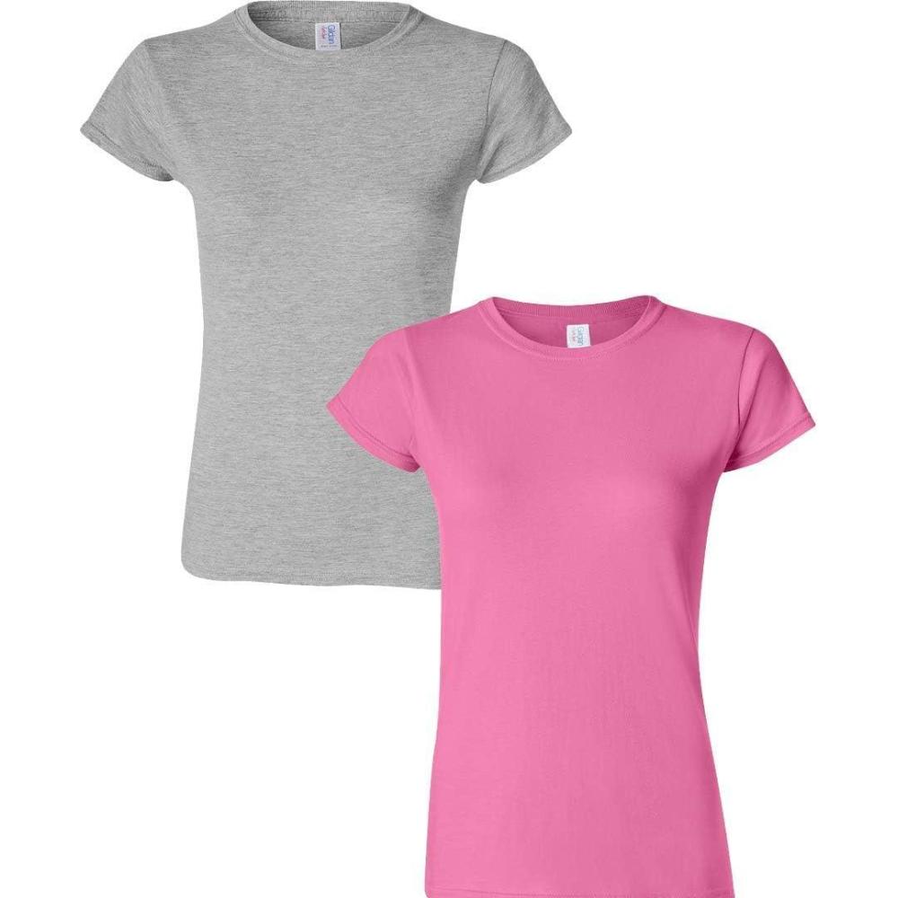 imageGildan Womens Softstyle Cotton TShirt Style G64000l MultipackSportgrayazalea