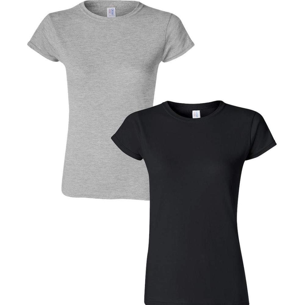imageGildan Womens Softstyle Cotton TShirt Style G64000l MultipackSportgrayblack
