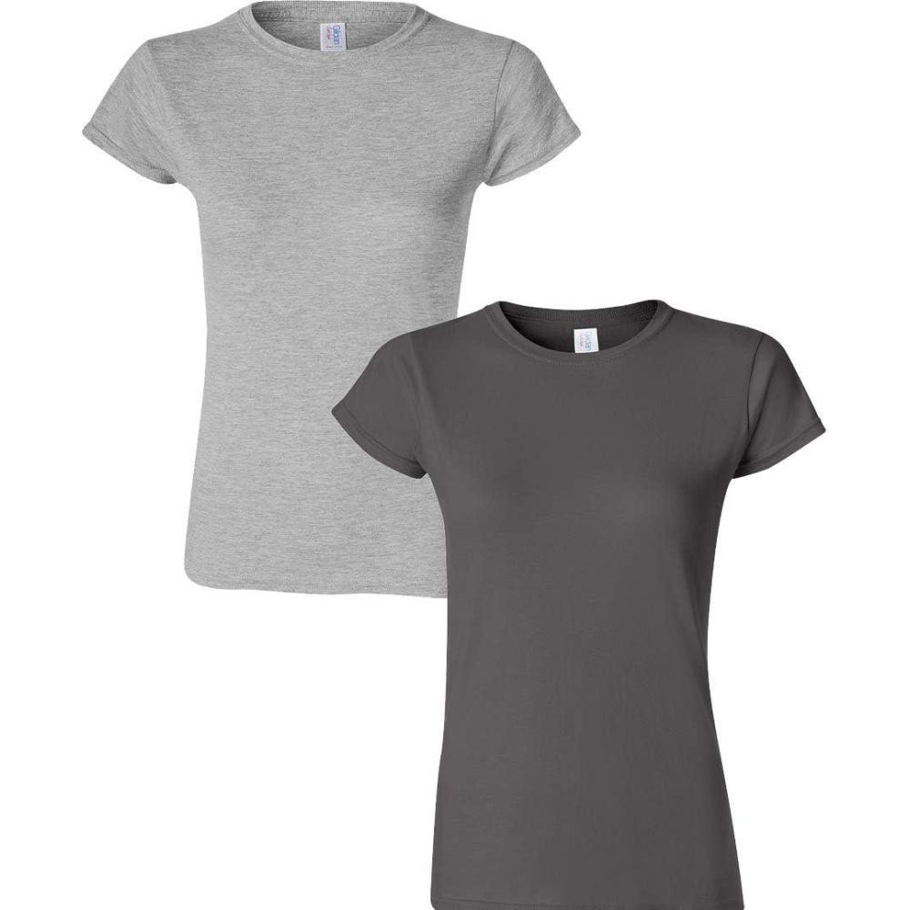 imageGildan Womens Softstyle Cotton TShirt Style G64000l MultipackSportgraycharcoal